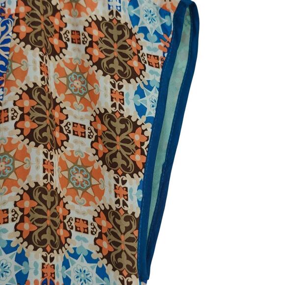 Sundance Silk Modern Heritage Midi Dress Size 10 Geometric Medallion Lined Boho - Picture 5 of 9